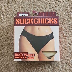 Slick Chicks Adaptive High Waisted Briefs Black Beige Medium